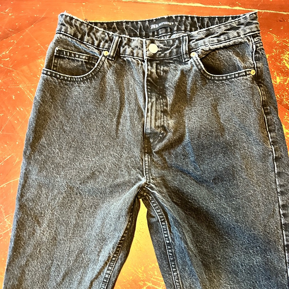 Zara Black Relaxed Boyfriend Jeans